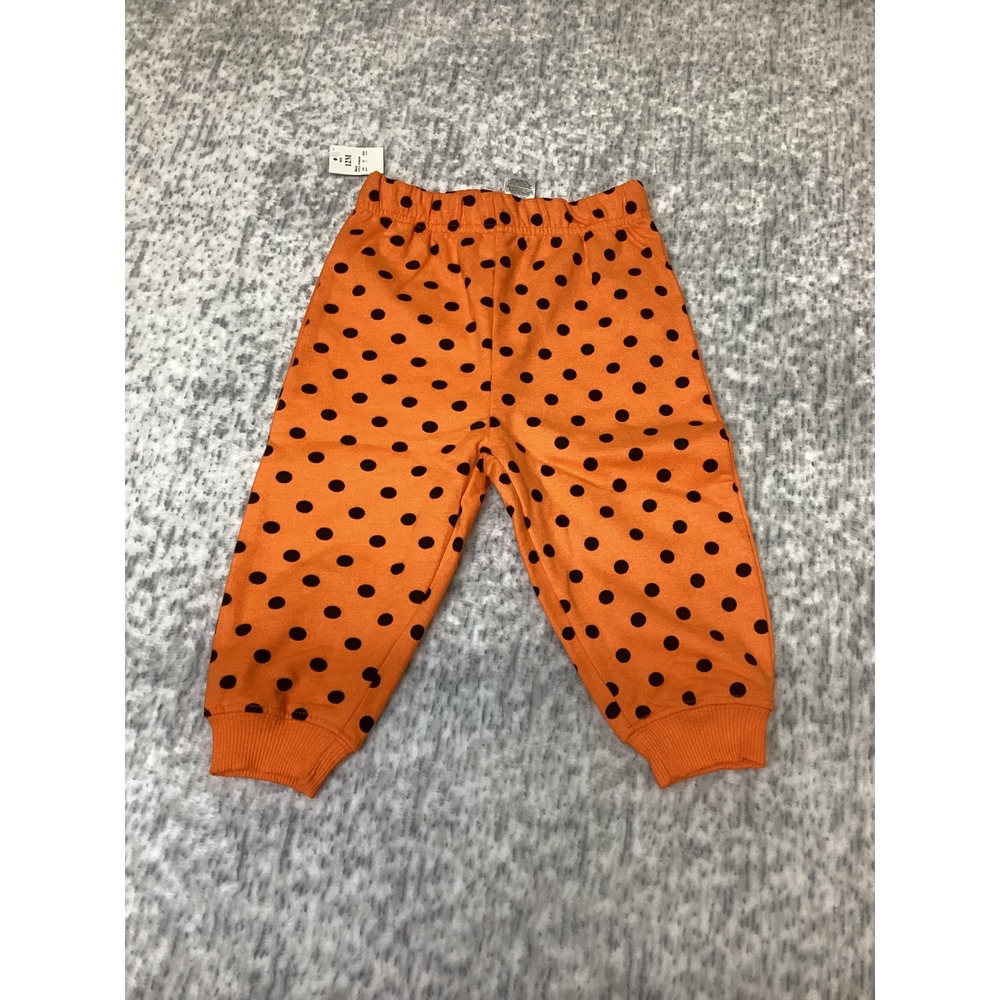 Disney Minnie Mouse Baby Joggers Orange Polka Dot Fleece Pants 12M 75P5003MI